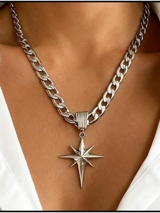 Jewelry - Chunky Gold Necklace for Women Trendy Big Statement Necklace Large Thick Cuban L